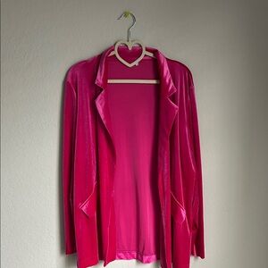 Vibrant Pink Velvet Women's Blazer